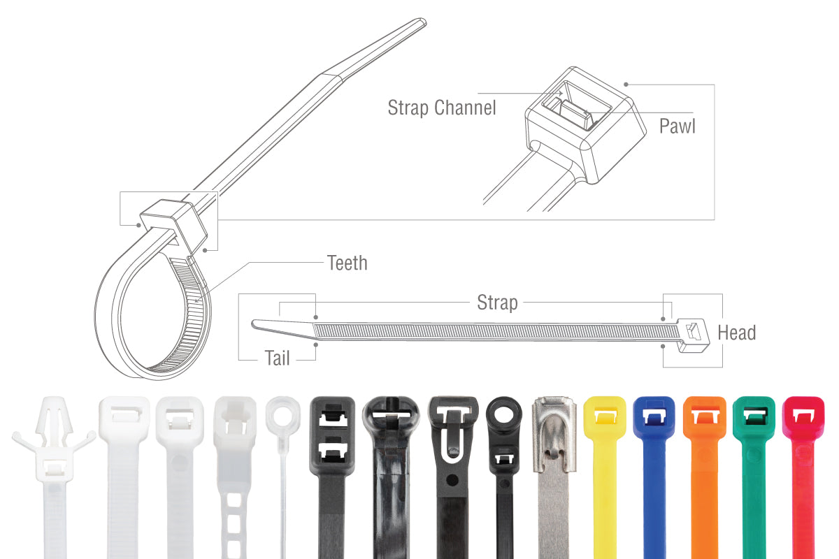 Cable Tie Anatomy The parts of a cable tie can be important when reading instructions or looking for specific information.