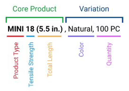 Size Chart of Zip-its tie