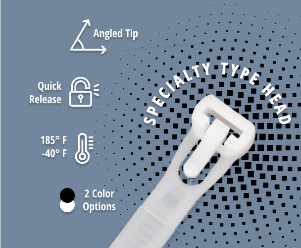 Unlike regular cable ties, which are made of a single piece of plastic or nylon and have to be cut in order to be removed, a releasable cable tie has a built-in mechanism that allows you to unlock and adjust the tie without damaging it.