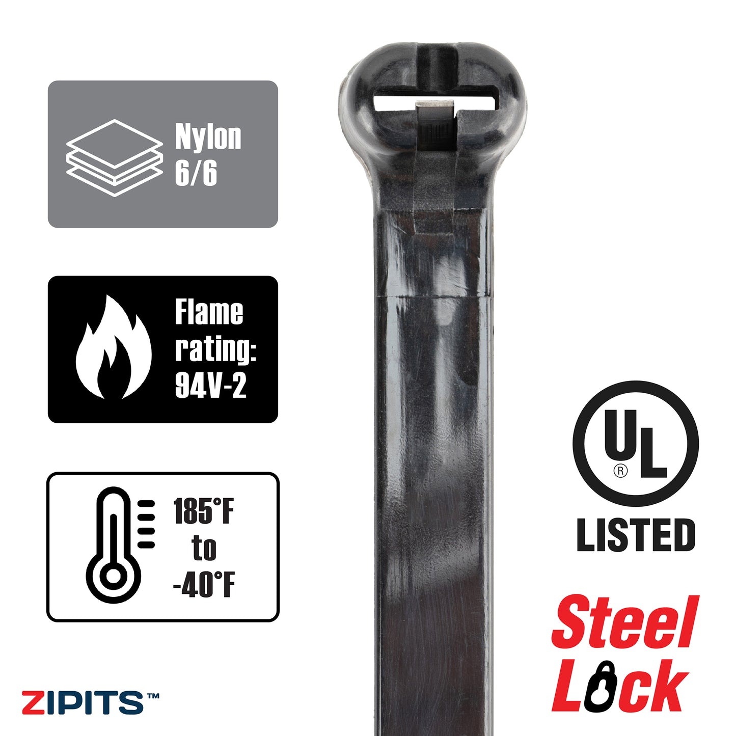 7 in. Headstrong Cable Tie 50 lbs. Strength 100pc