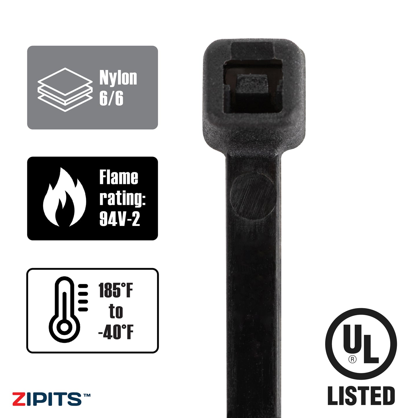 Mini serre-câbles de 4 po, résistance de 18 lb, 1 000 pièces