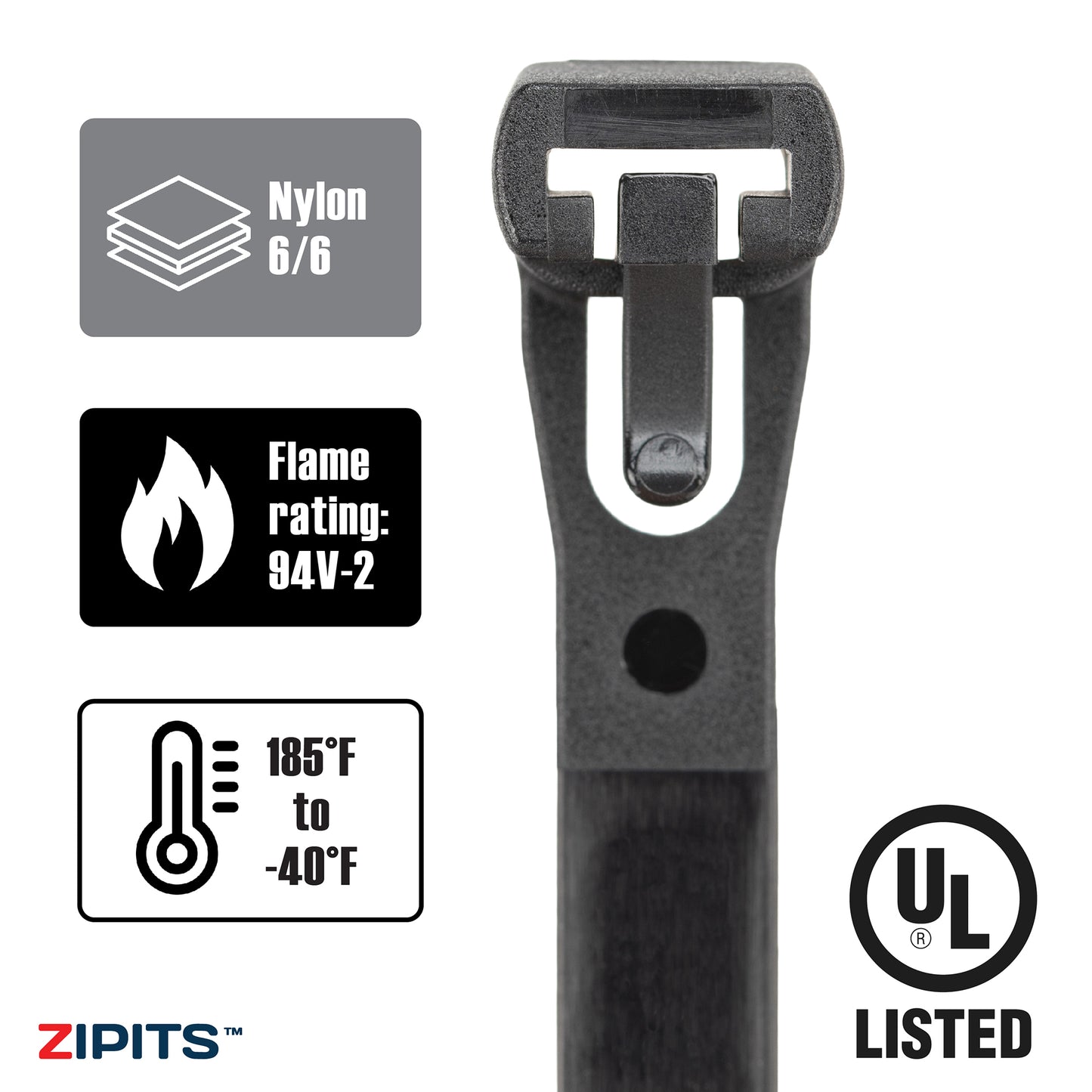 8 in. Releasable Cable Tie Assortment 20pc - UV Black & Natural