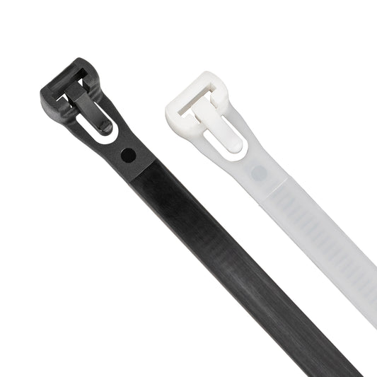 12 in. Releasable Cable Tie Assortment 20pc - UV Black & Natural