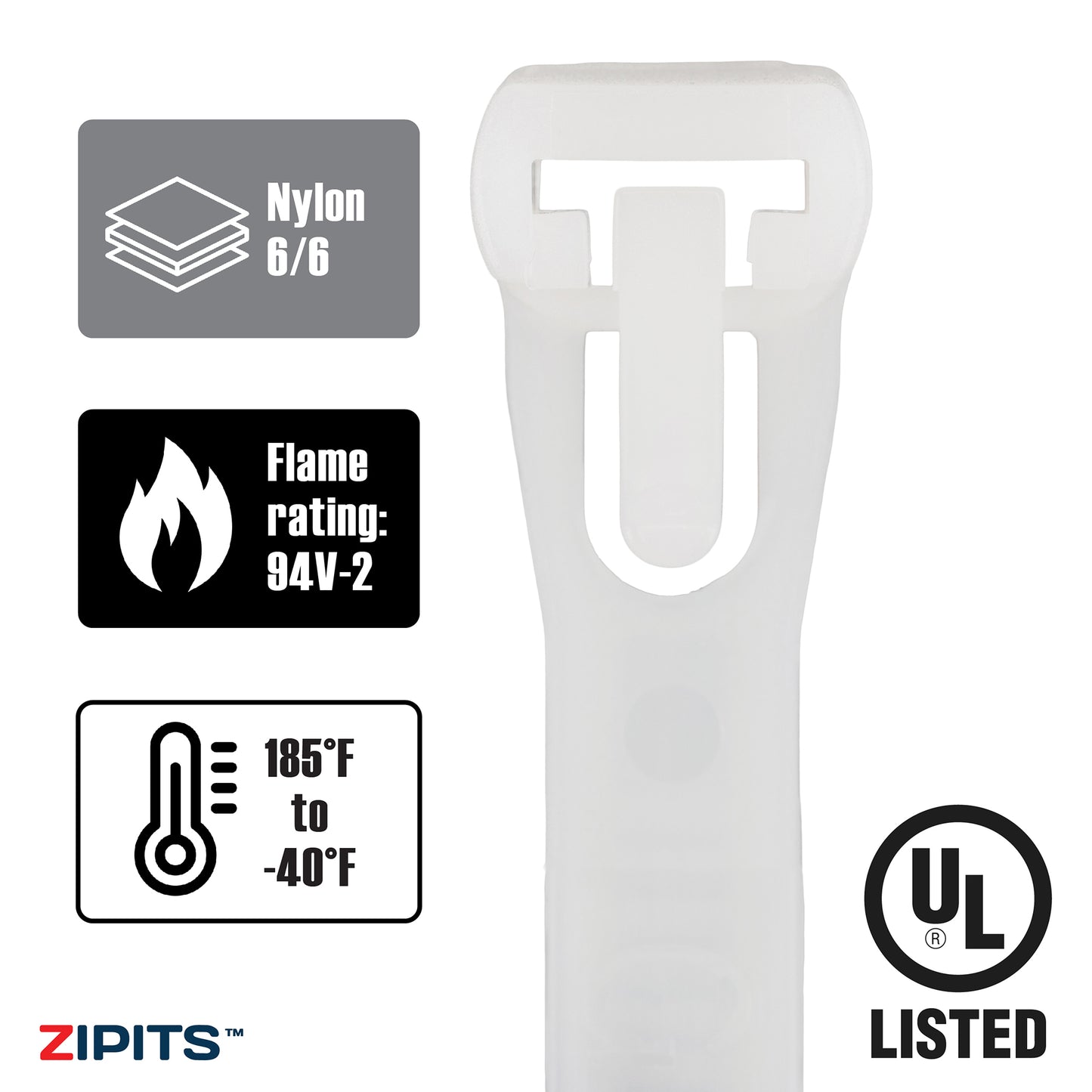 10 in. Releasable Cable Ties 50 lbs. Strength 100PC