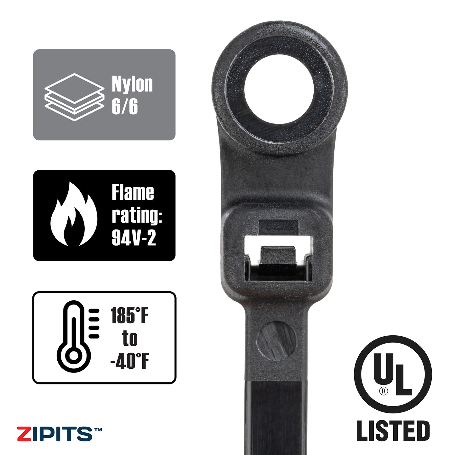 Serre-câbles à vis de 6 po, résistance de 40 lb, 100 pièces