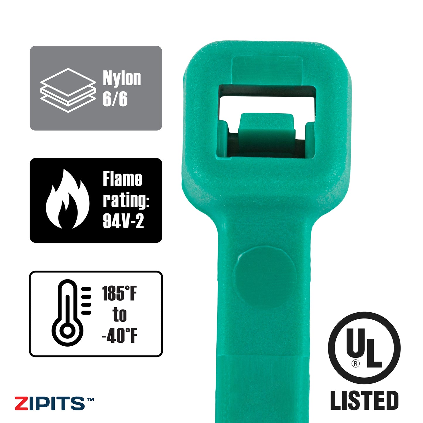 8 in. Vivid Cable Ties 50 lbs. Strength 100PC