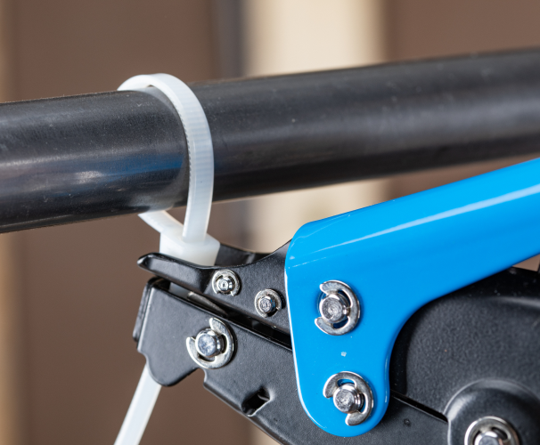 Cable tie guns come in a variety of sizes and styles, and can be used with different types of cable ties. Our Heavy Duty Cable Tie Gun works ideally up to 175 lb. cable ties. Whereas our standard Cable Tie Gun works best up to 50 lb. tensile strength tiaes. 