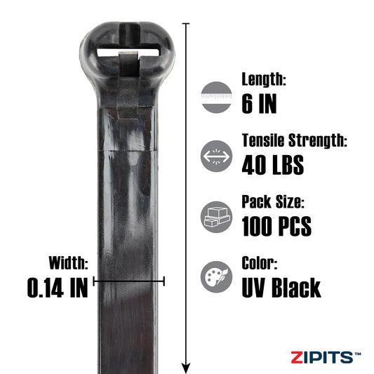 6 in. Headstrong Cable Tie 40 lbs. Strength 100pc