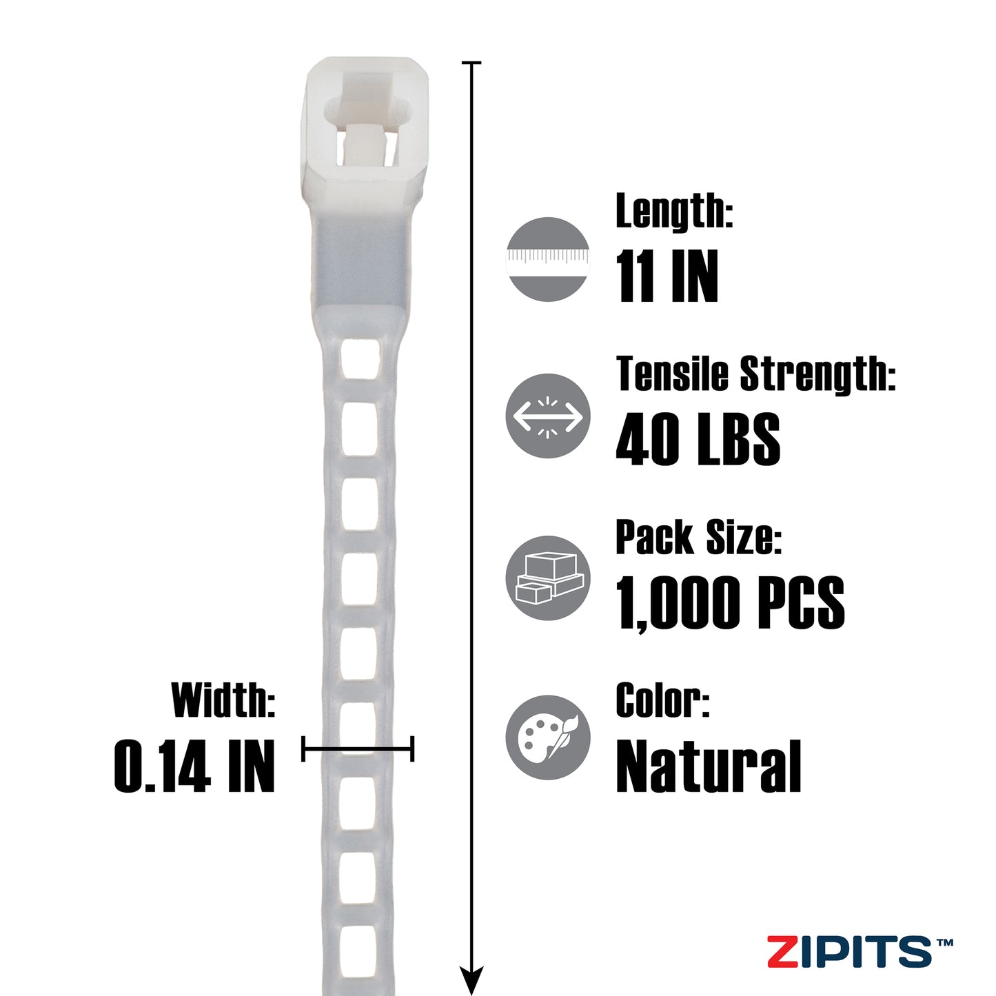11 in. Ladder Tie 40 lbs. Strength 1,000PC Natural