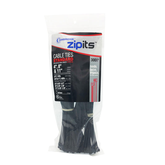 Mini & Intermediate Cable Tie Assortment (4 in. , 8 in. , 11 in. ) 300pc